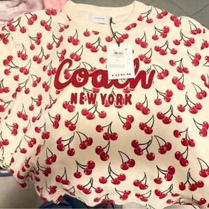 Coach Red Cherry Crop Tee